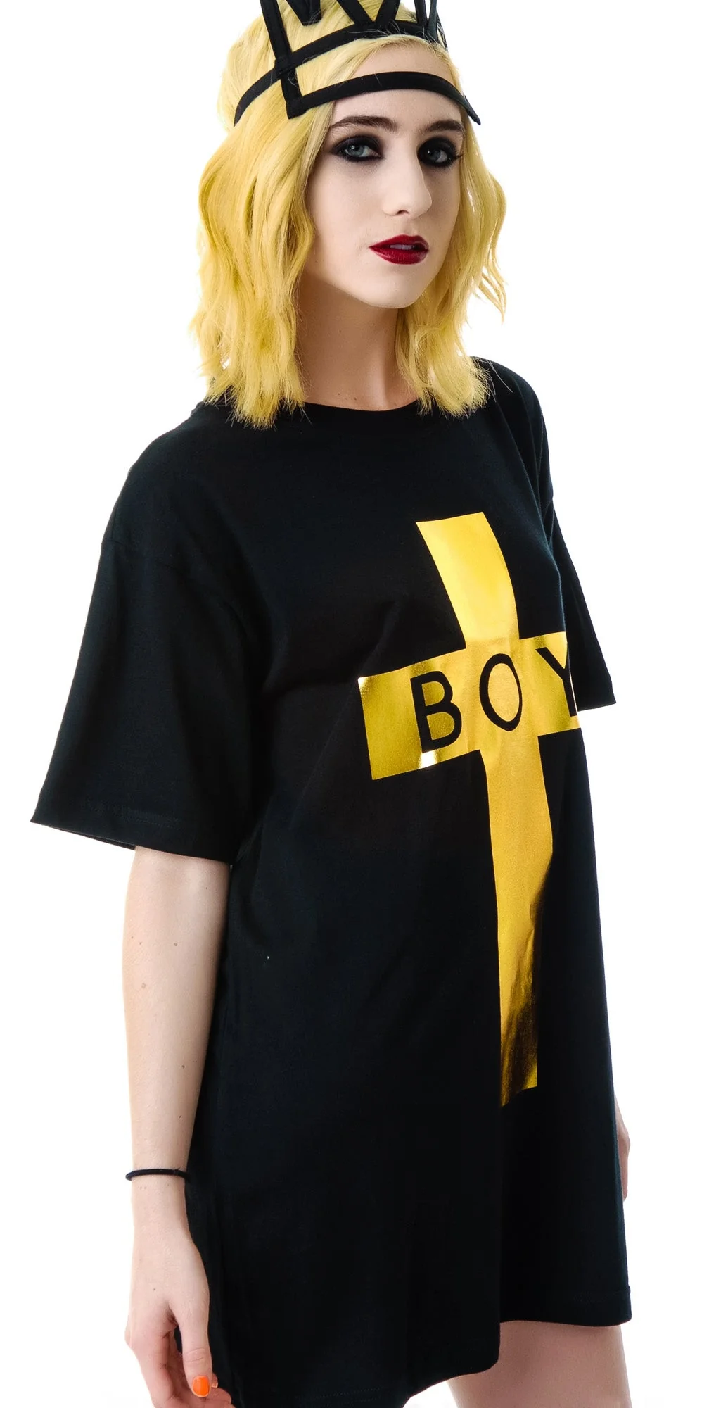x BOY London Boy Cross Oversized Tee - Stripe - Image 5