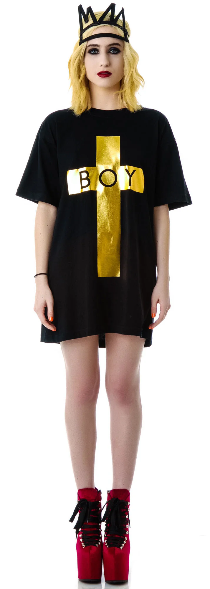 x BOY London Boy Cross Oversized Tee - Gold - Image 21