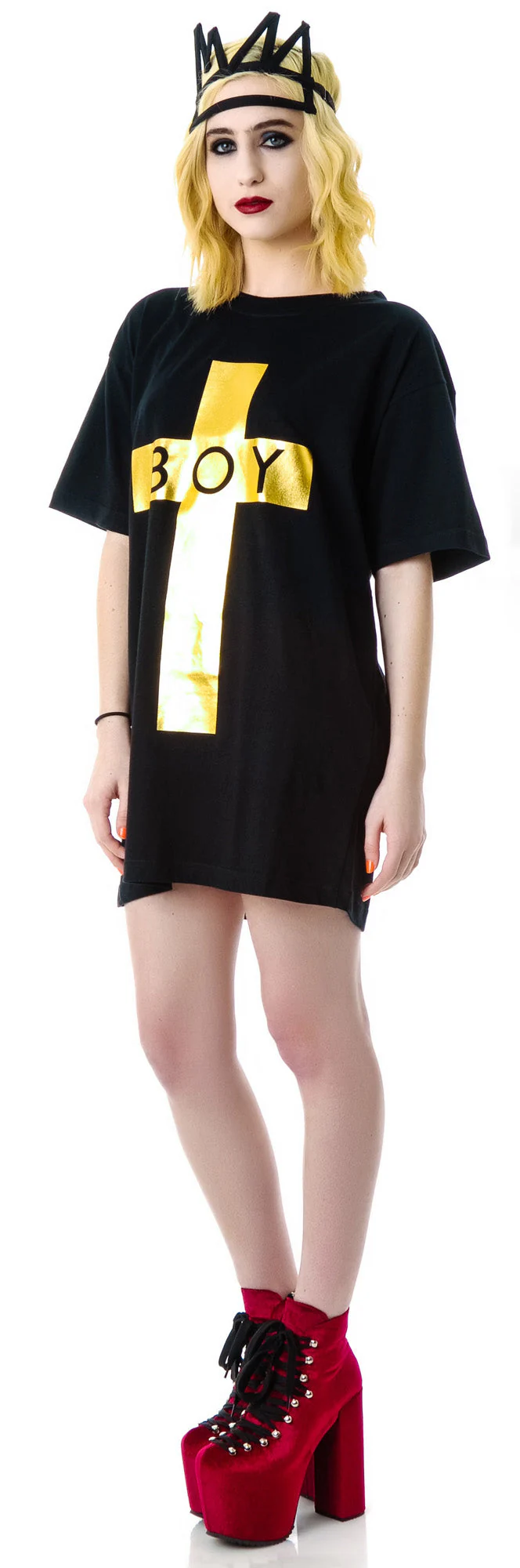 x BOY London Boy Cross Oversized Tee - Gold - Image 8