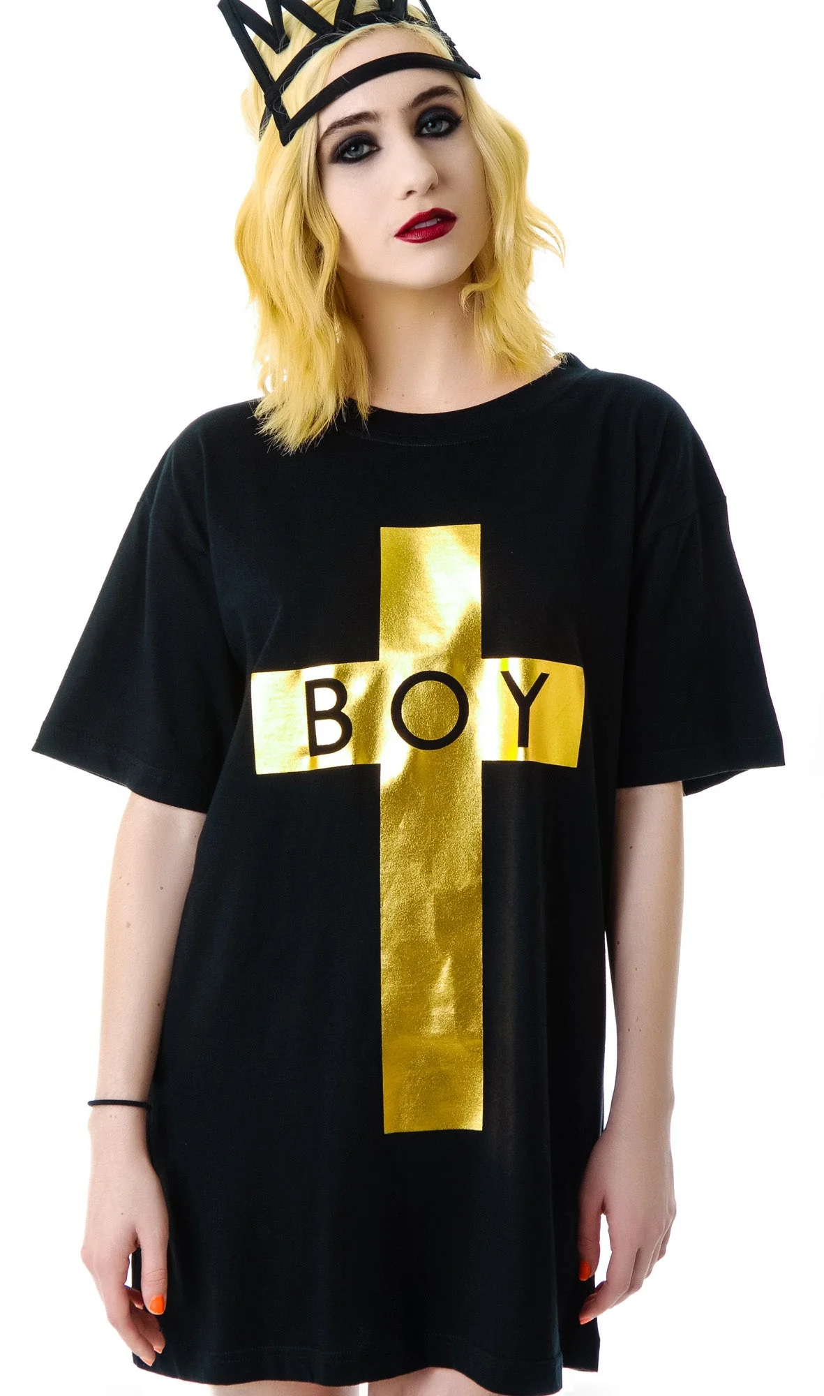 x BOY London Boy Cross Oversized Tee - Gold - Image 9