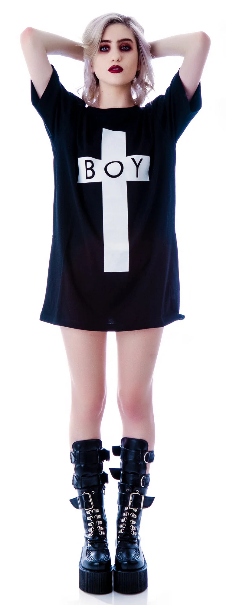 x BOY London Boy Cross Oversized Tee - Black - Image 24