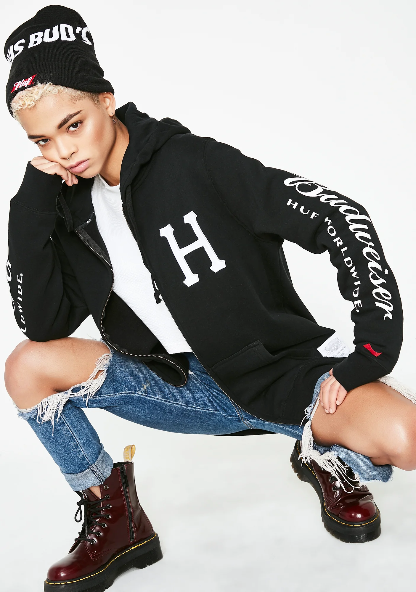 x Budweiser Classic H Zip Up Hoodie - Image 2