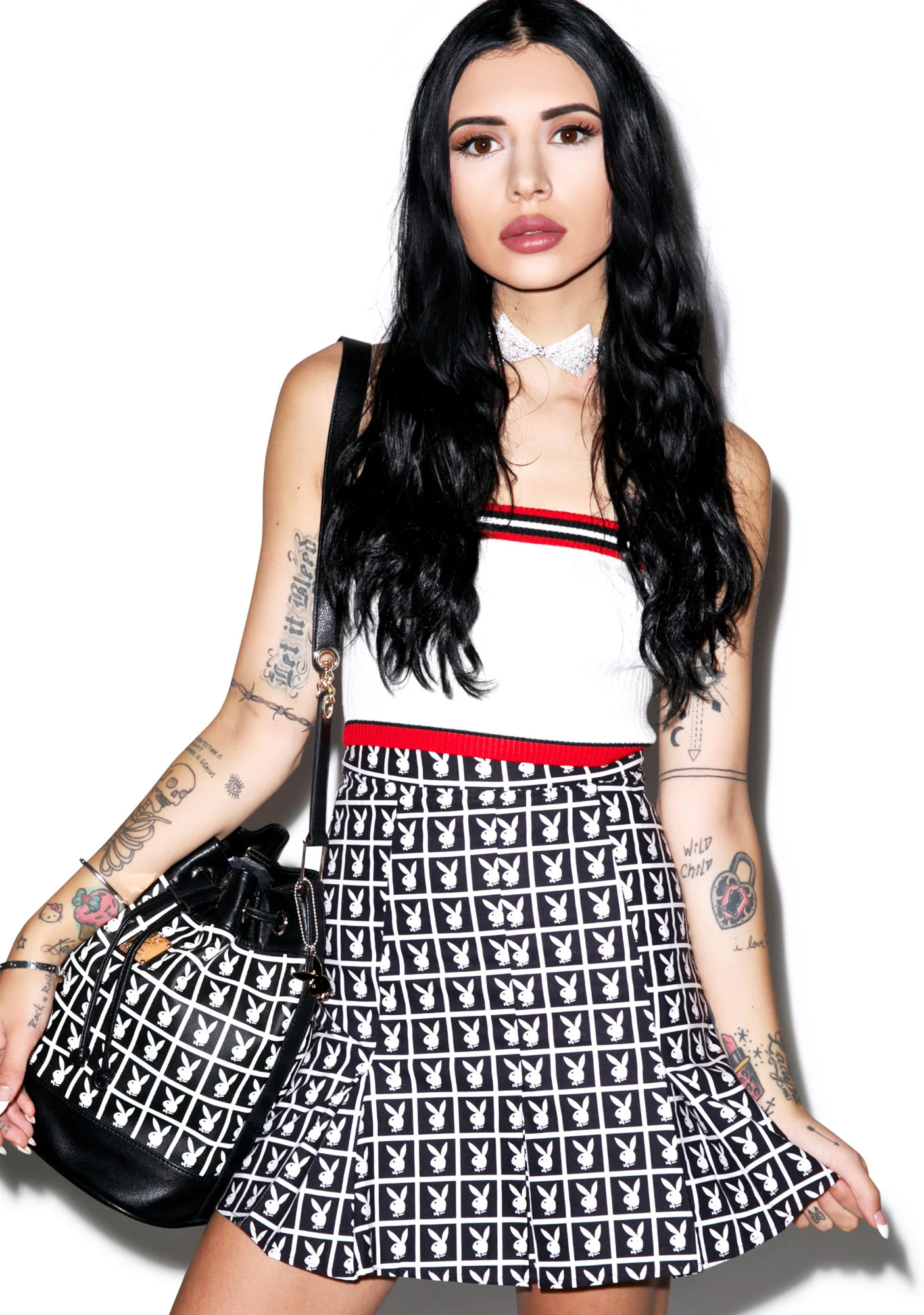 X Playboy Panel Pleated Skirt - Image 6
