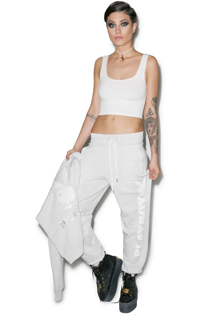 X Playboy Sweat Pants - Off White - Image 17