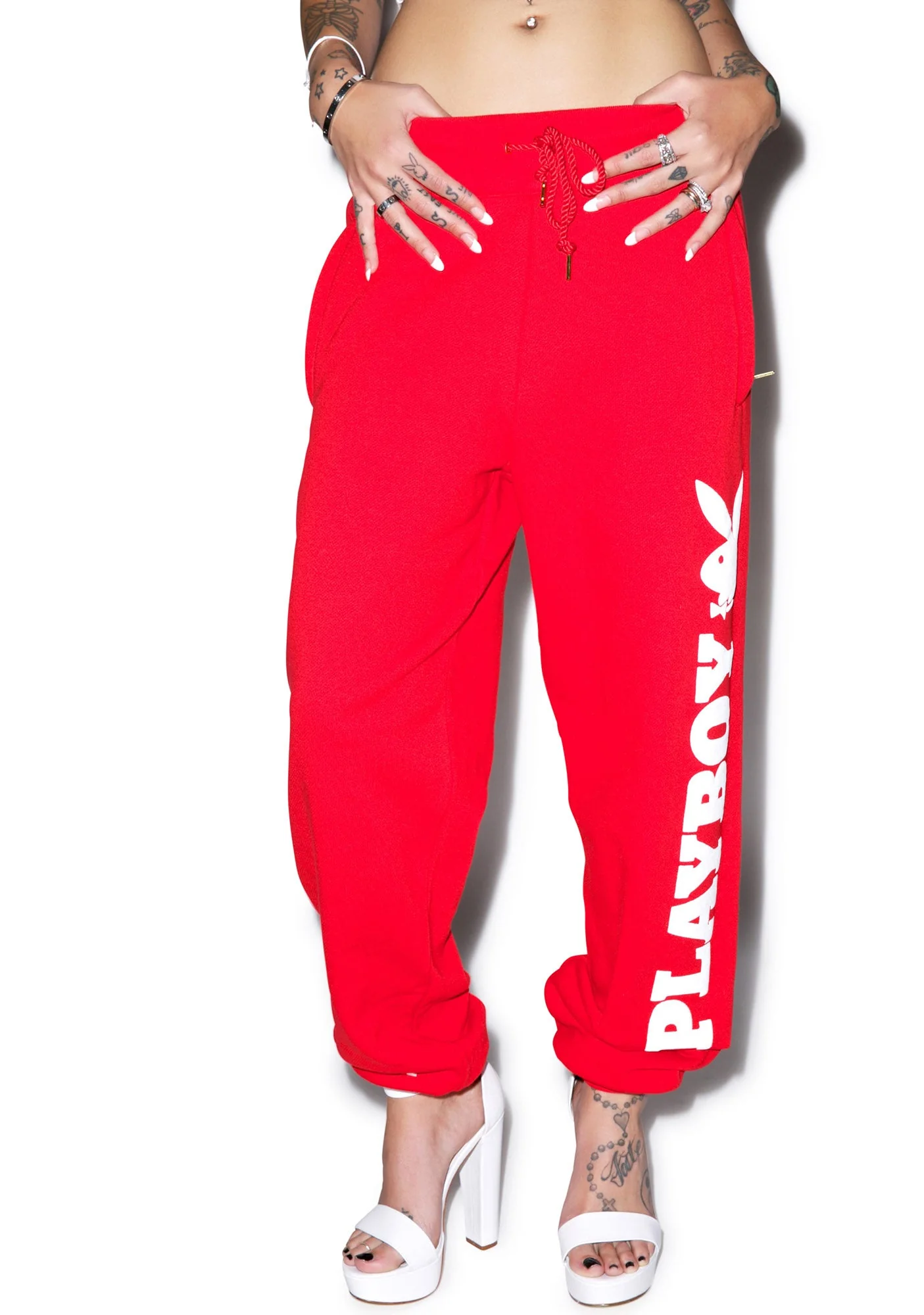 X Playboy Sweat Pants - Off White - Image 2