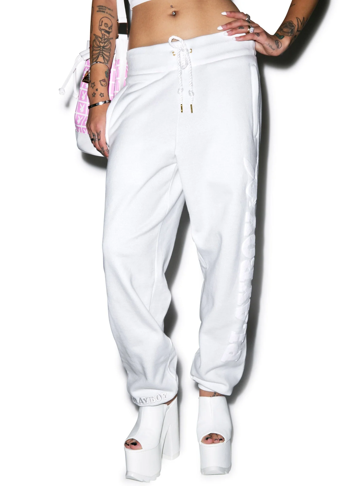 X Playboy Sweat Pants - Gray - Image 15