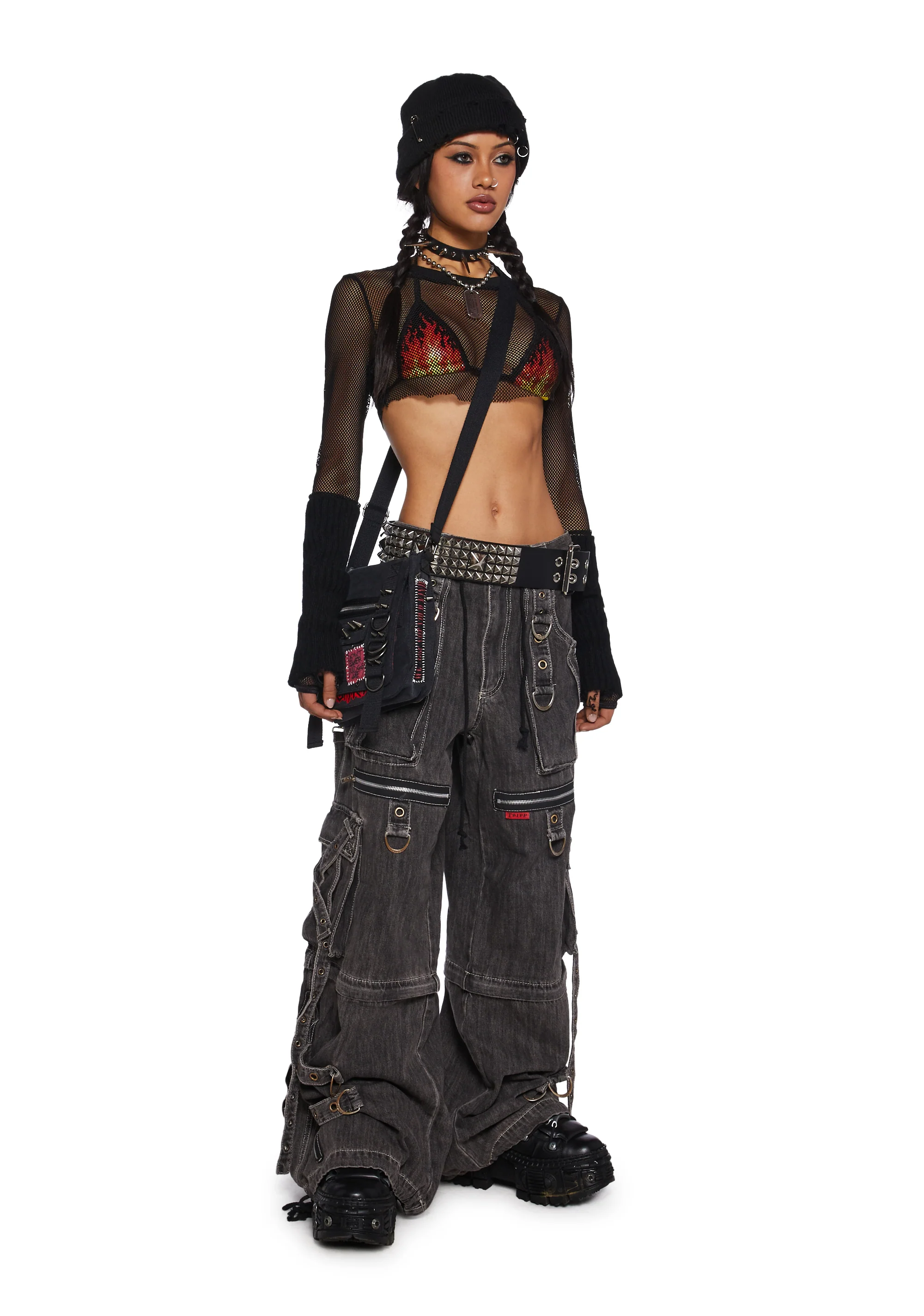 X-Strap Denim Jeans - Black - Image 2