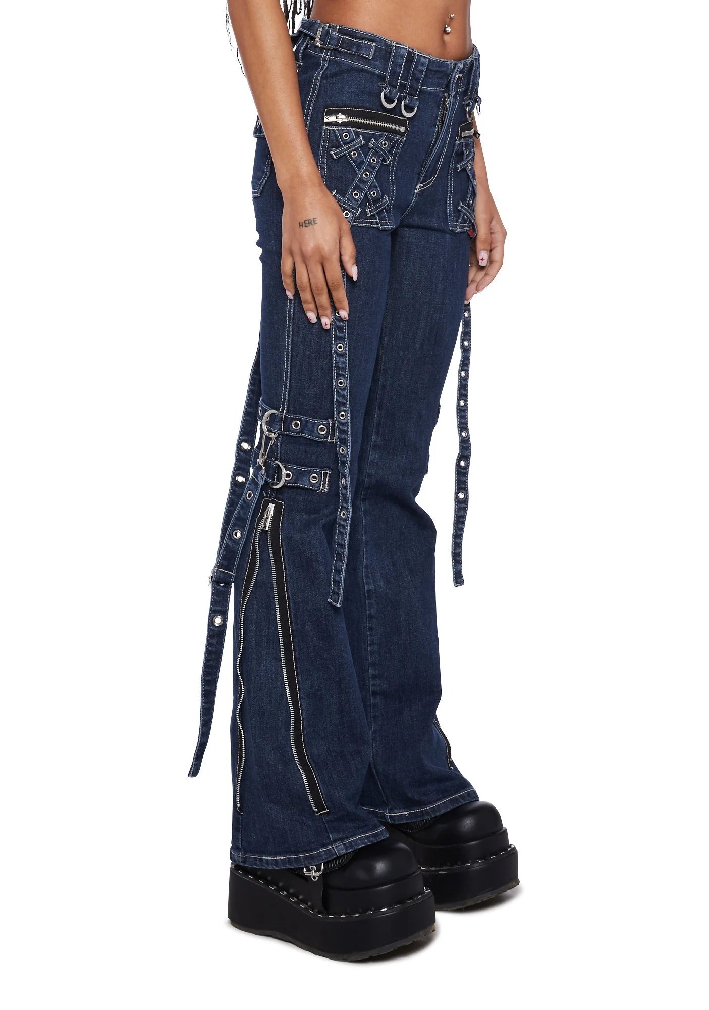 X-Strap Pants - Blue Denim - Image 3