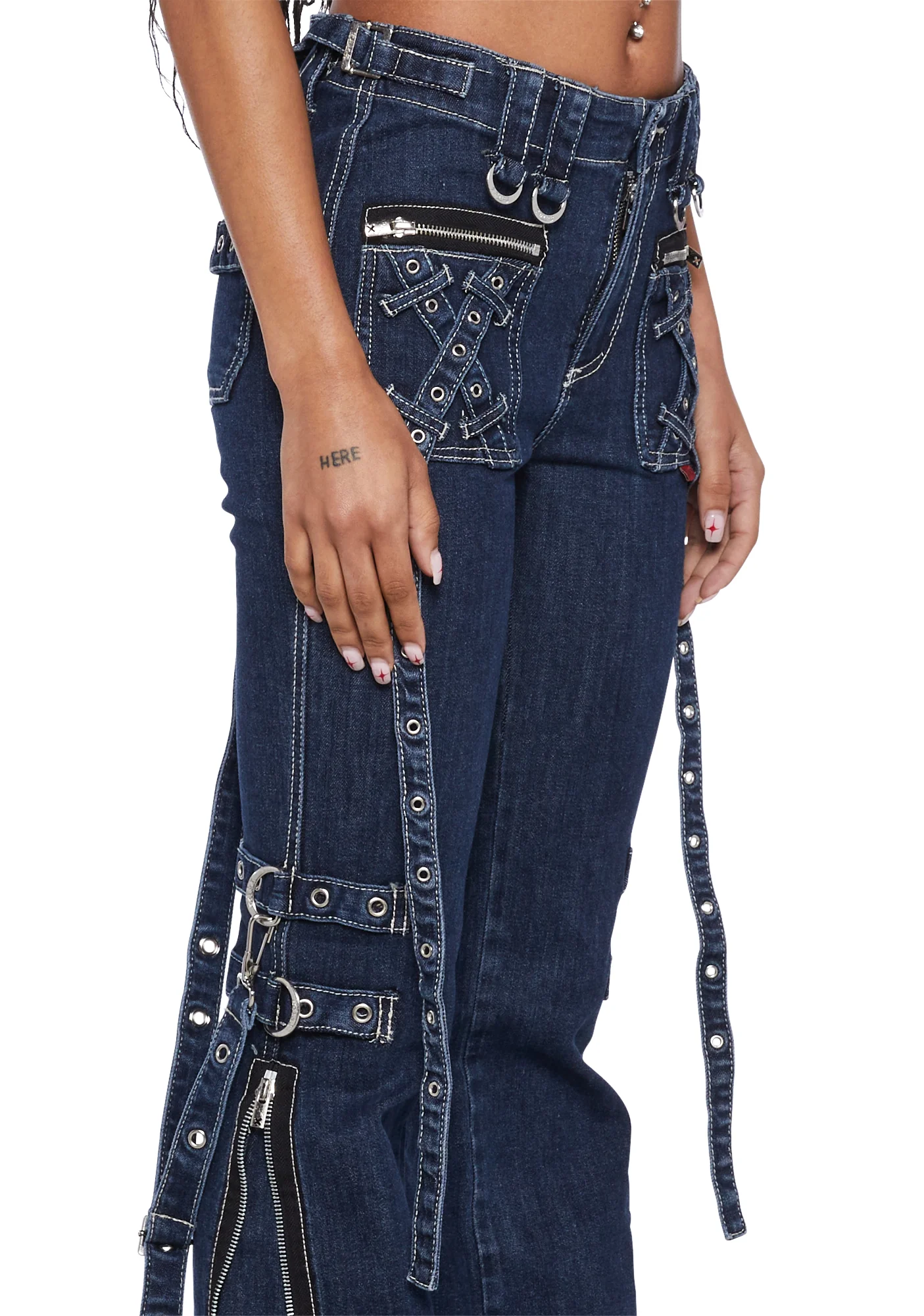 X-Strap Pants - Blue Denim - Image 5