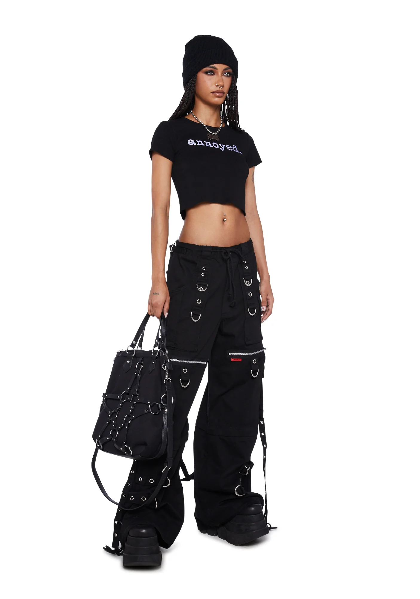X-Strap Zip Off Pants-Black - Image 2