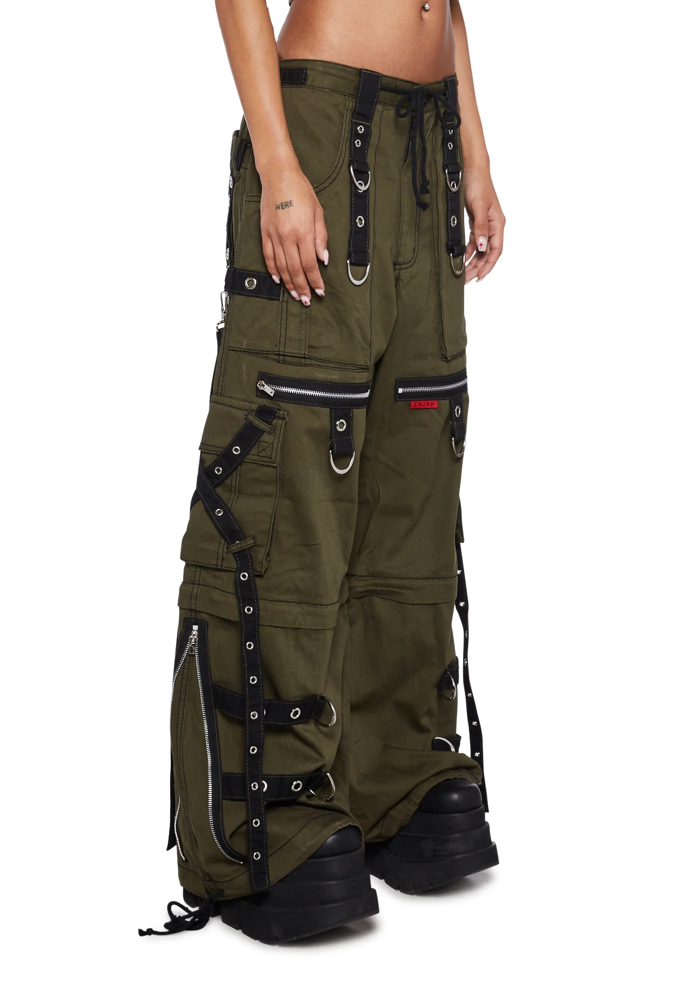 X-Strap Zip Off Pants- Green - Image 3
