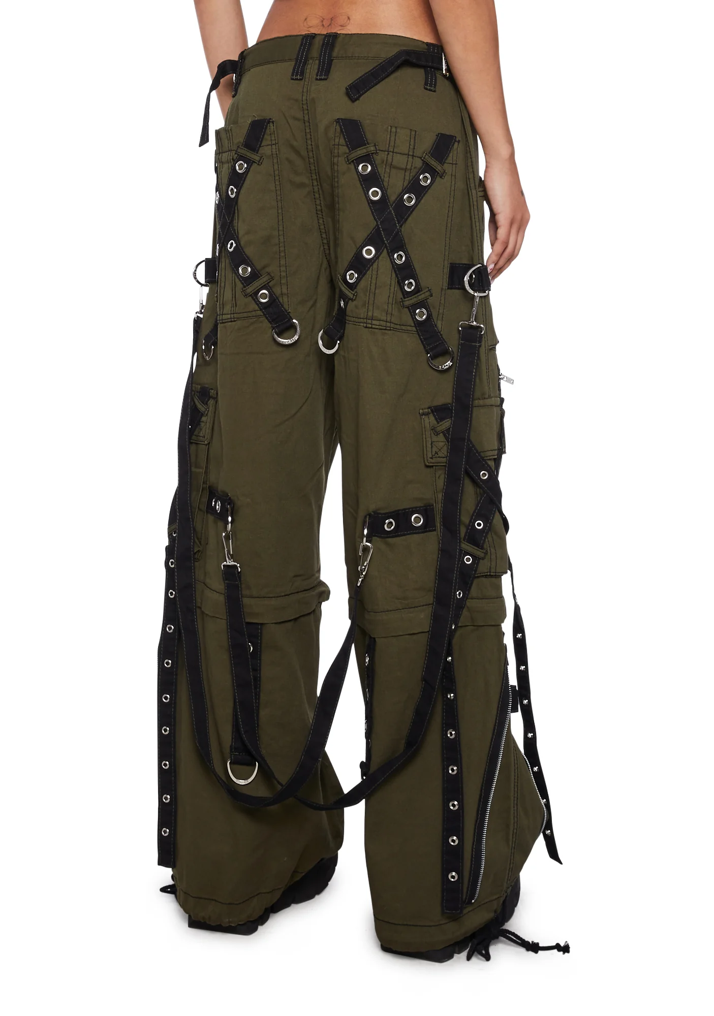 X-Strap Zip Off Pants- Green - Image 4