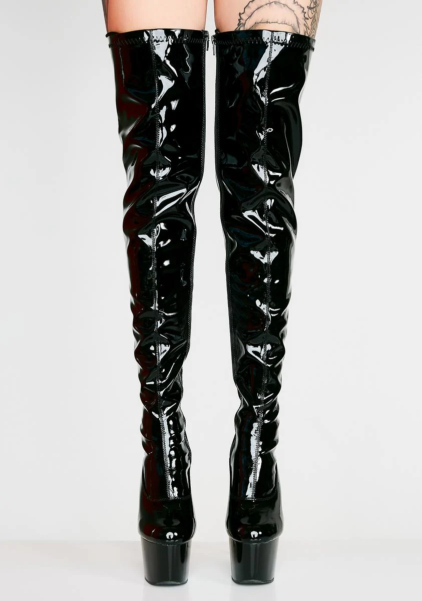 Adore-3063 Platform Thigh High Boots-Black - Image 5