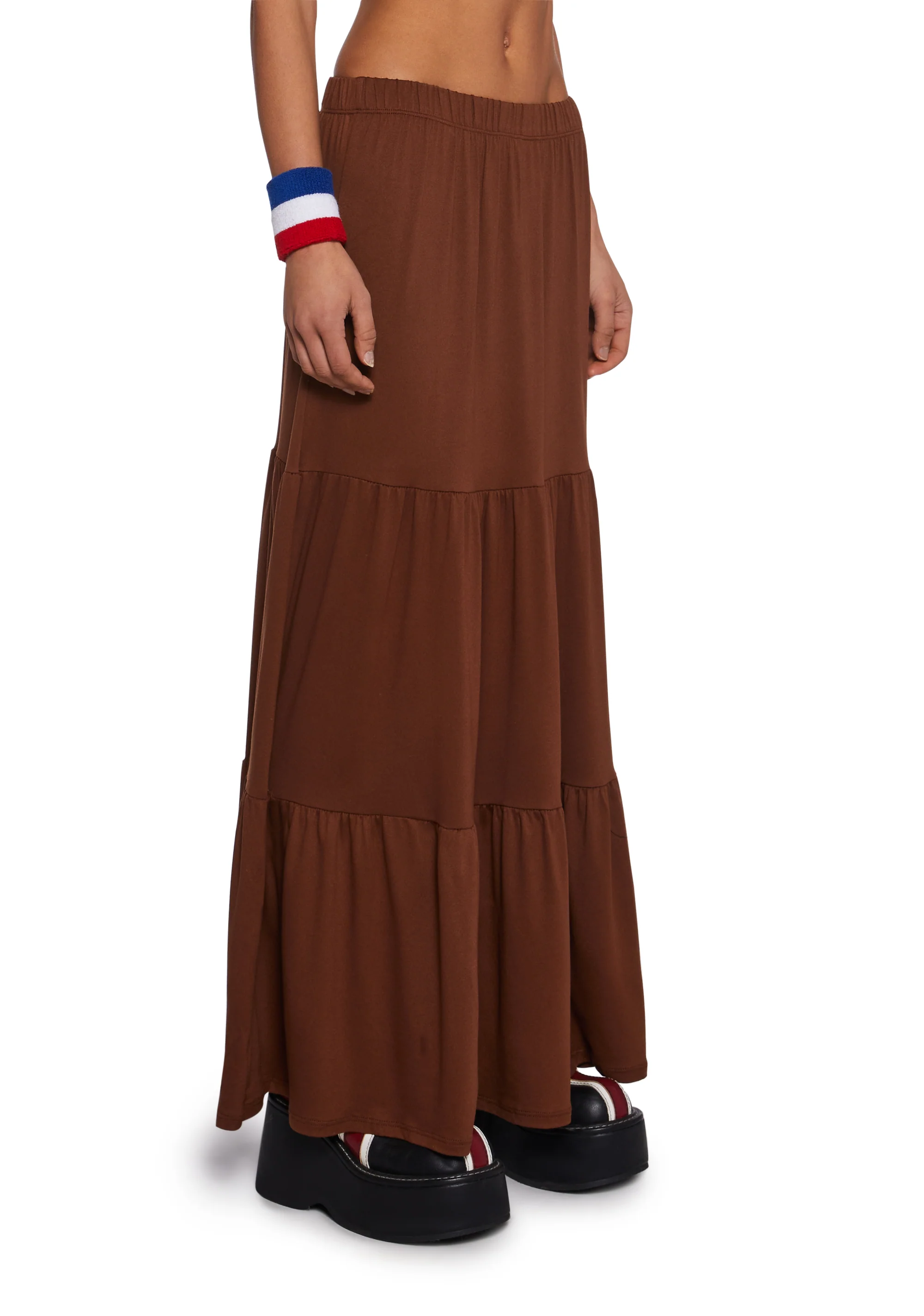 Y2K Beats Maxi Skirt - Brown - Image 3
