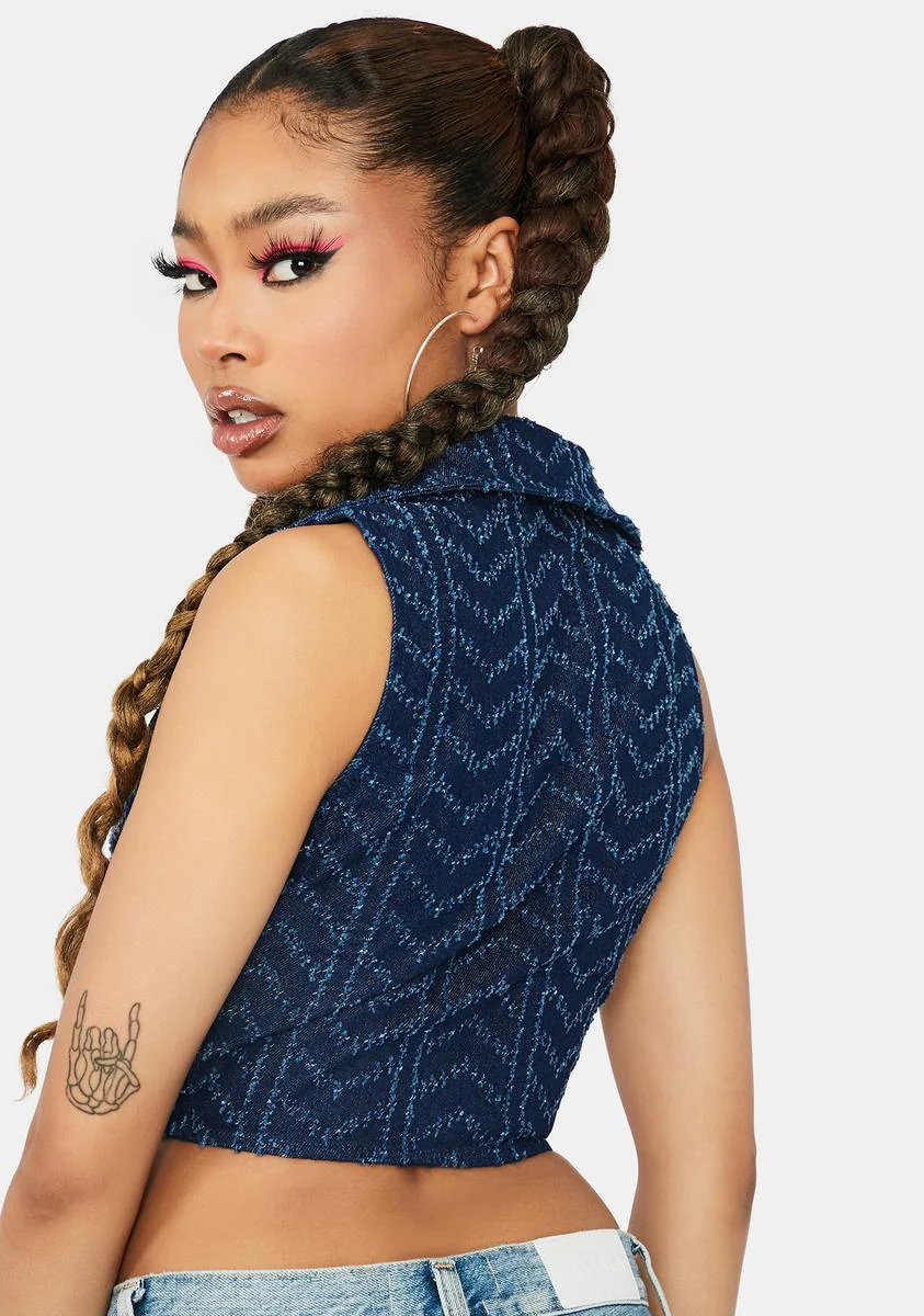 Y2K Realness Denim Corset Top - Image 4
