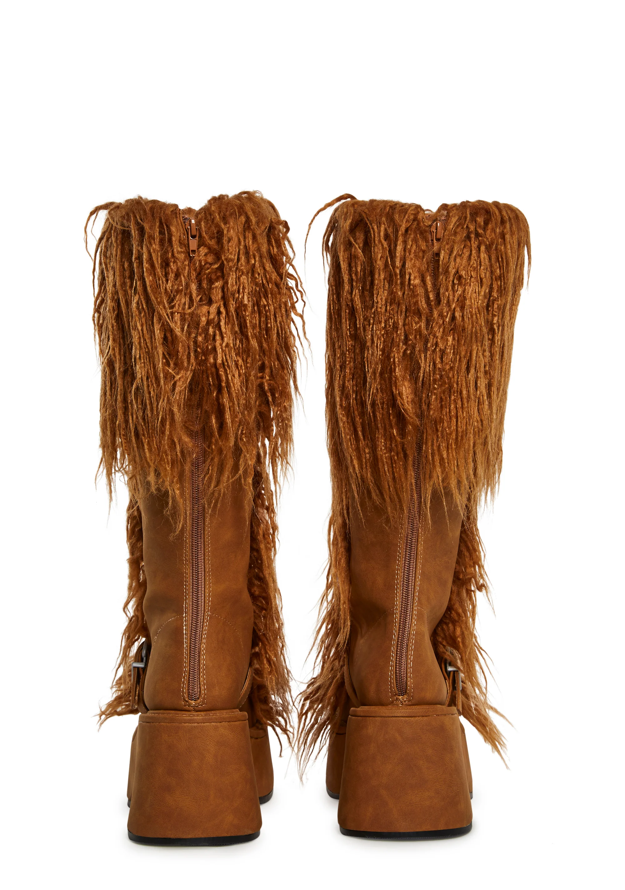 For Good Faux Fur Boots - Brown - Image 4