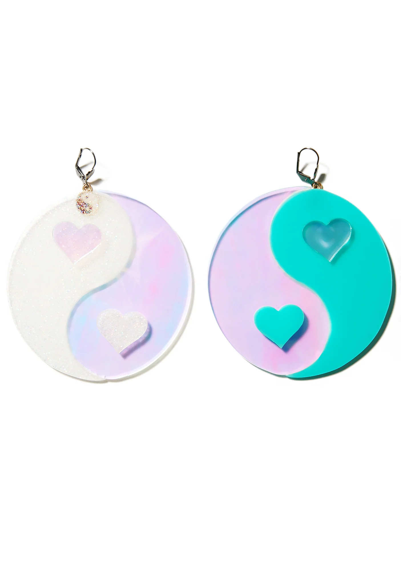 Yin Yang Hearts Earrings - Image 2