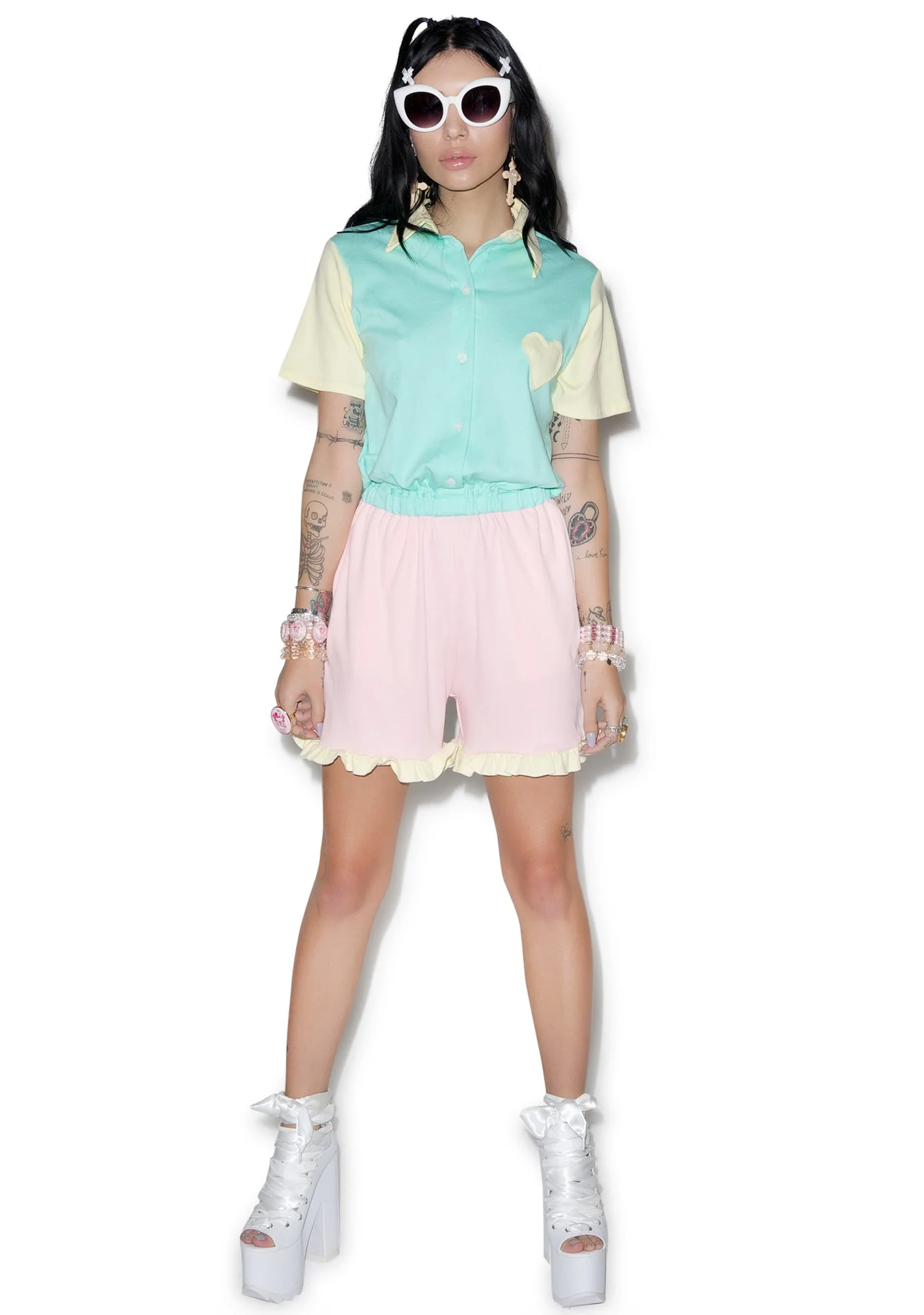 You Got It Dude Ruffle Romper - Pink - Image 11