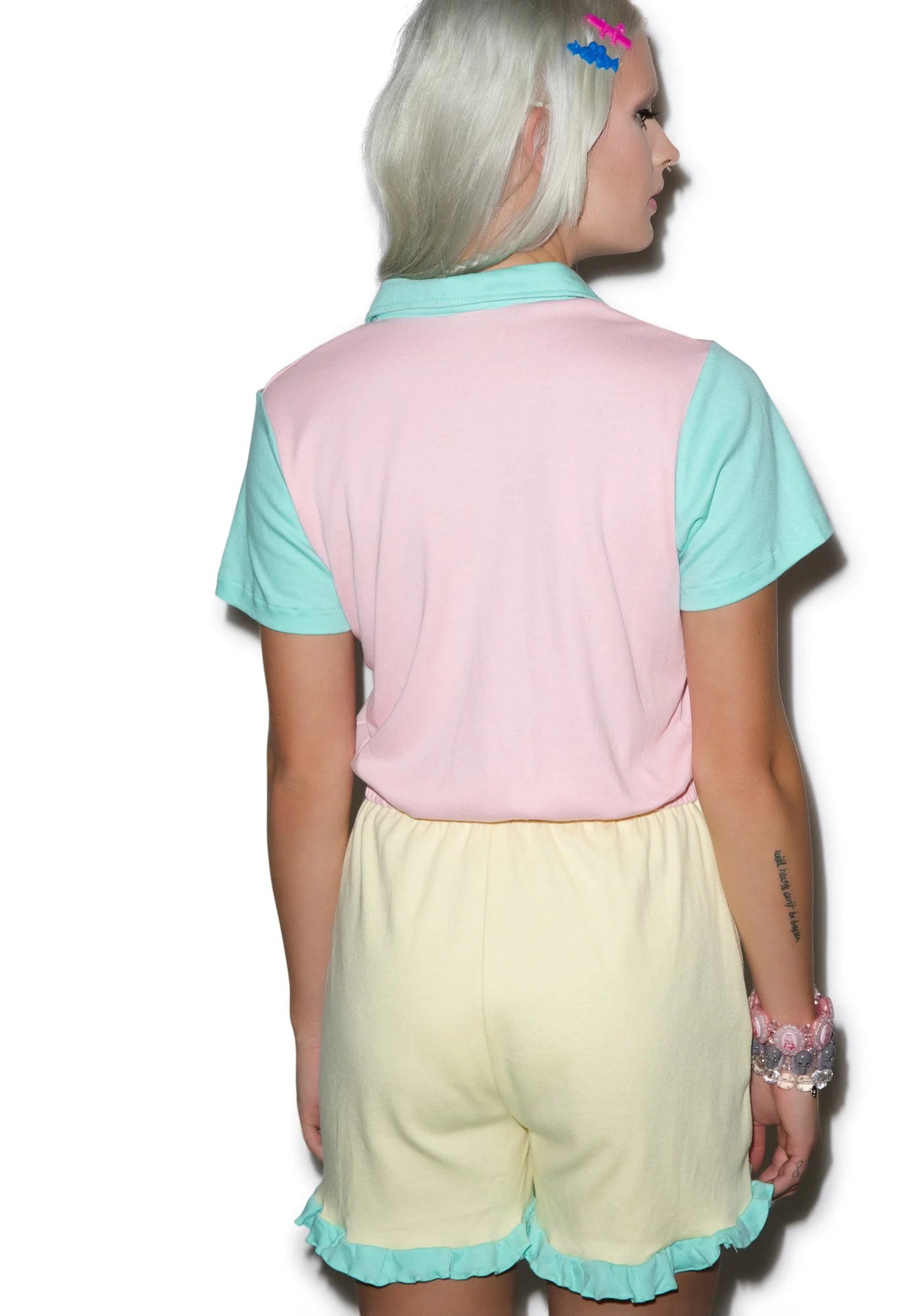 You Got It Dude Ruffle Romper - Light Blue - Image 3