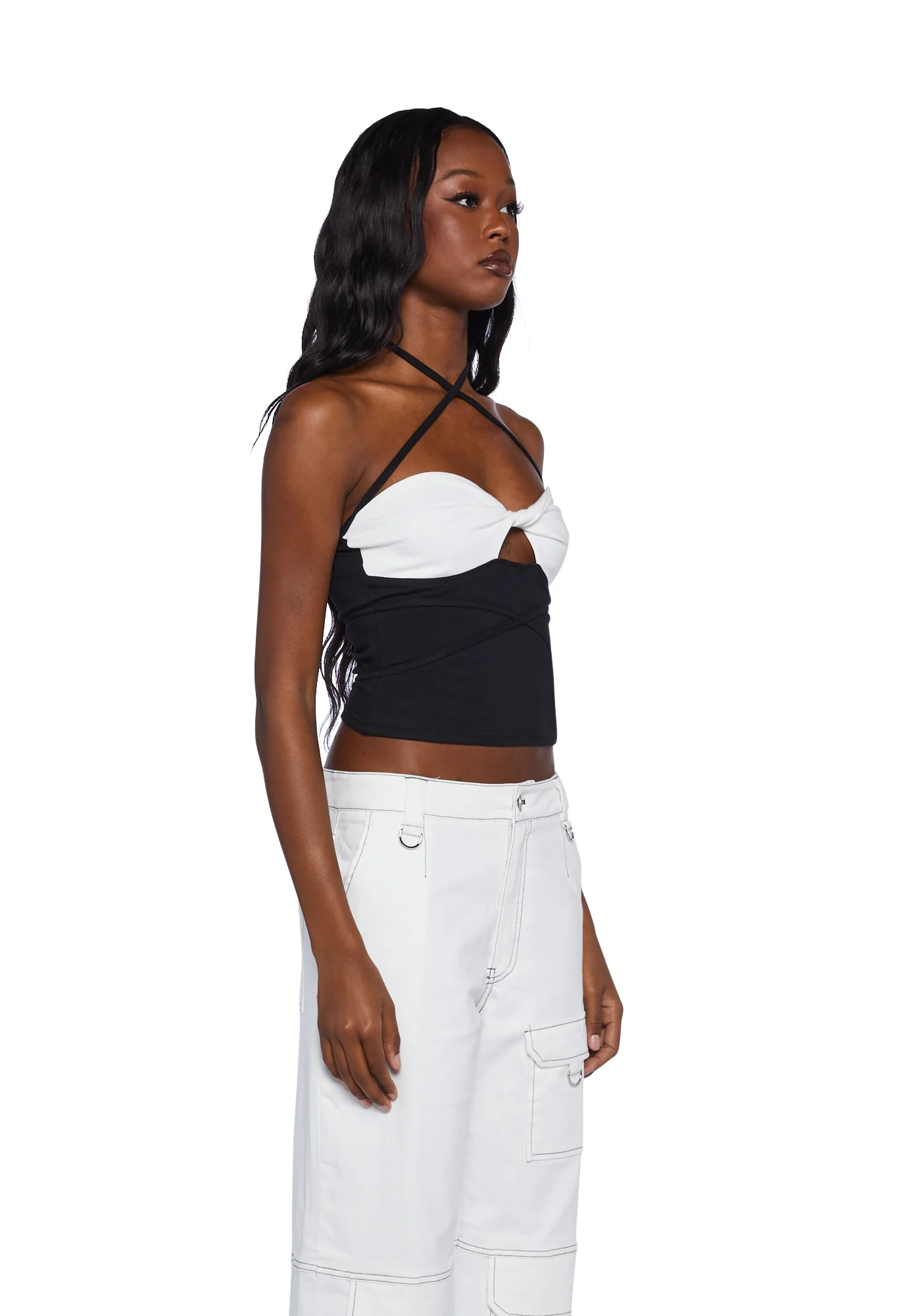 You’re Welcome Crop Top- Black - Image 3