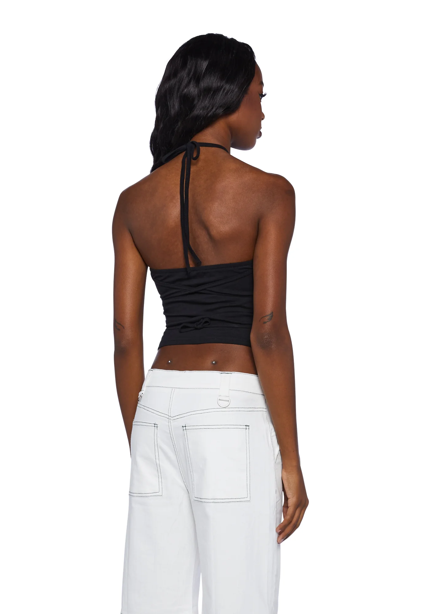 You’re Welcome Crop Top- Black - Image 4