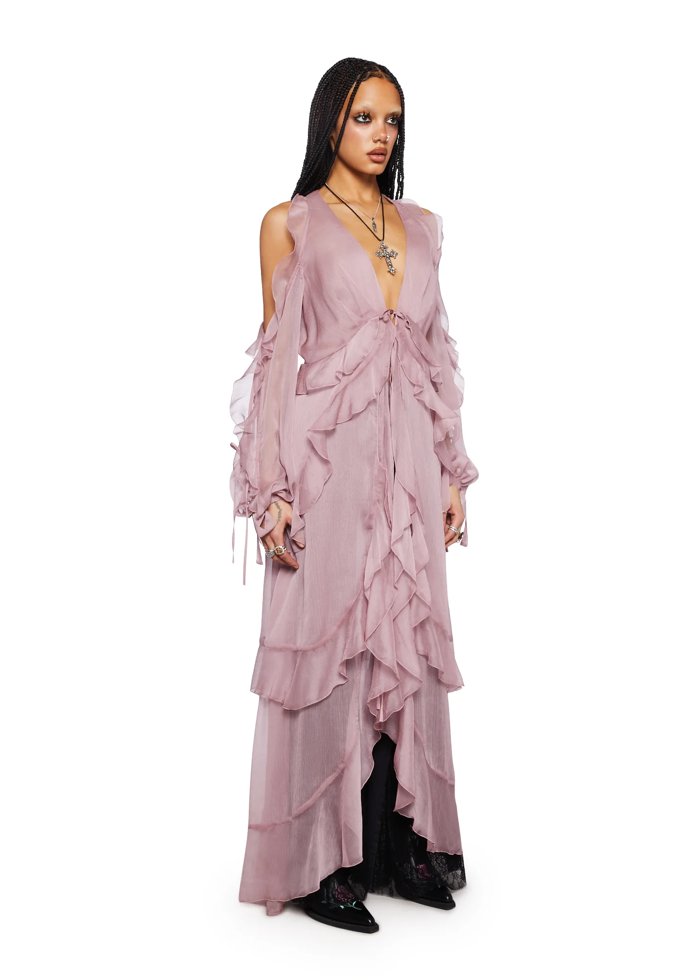 You're The One Ruffle Duster- Pink - Image 3