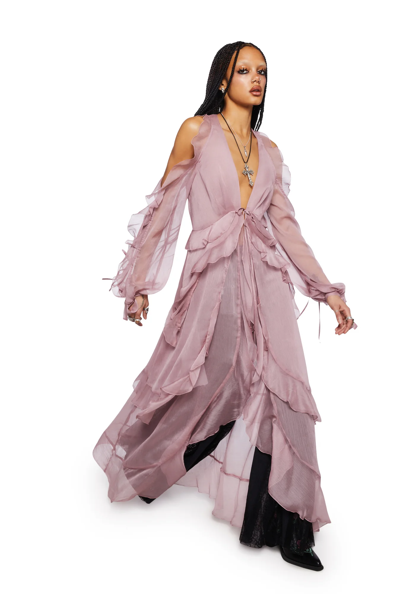 You're The One Ruffle Duster- Pink - Image 5