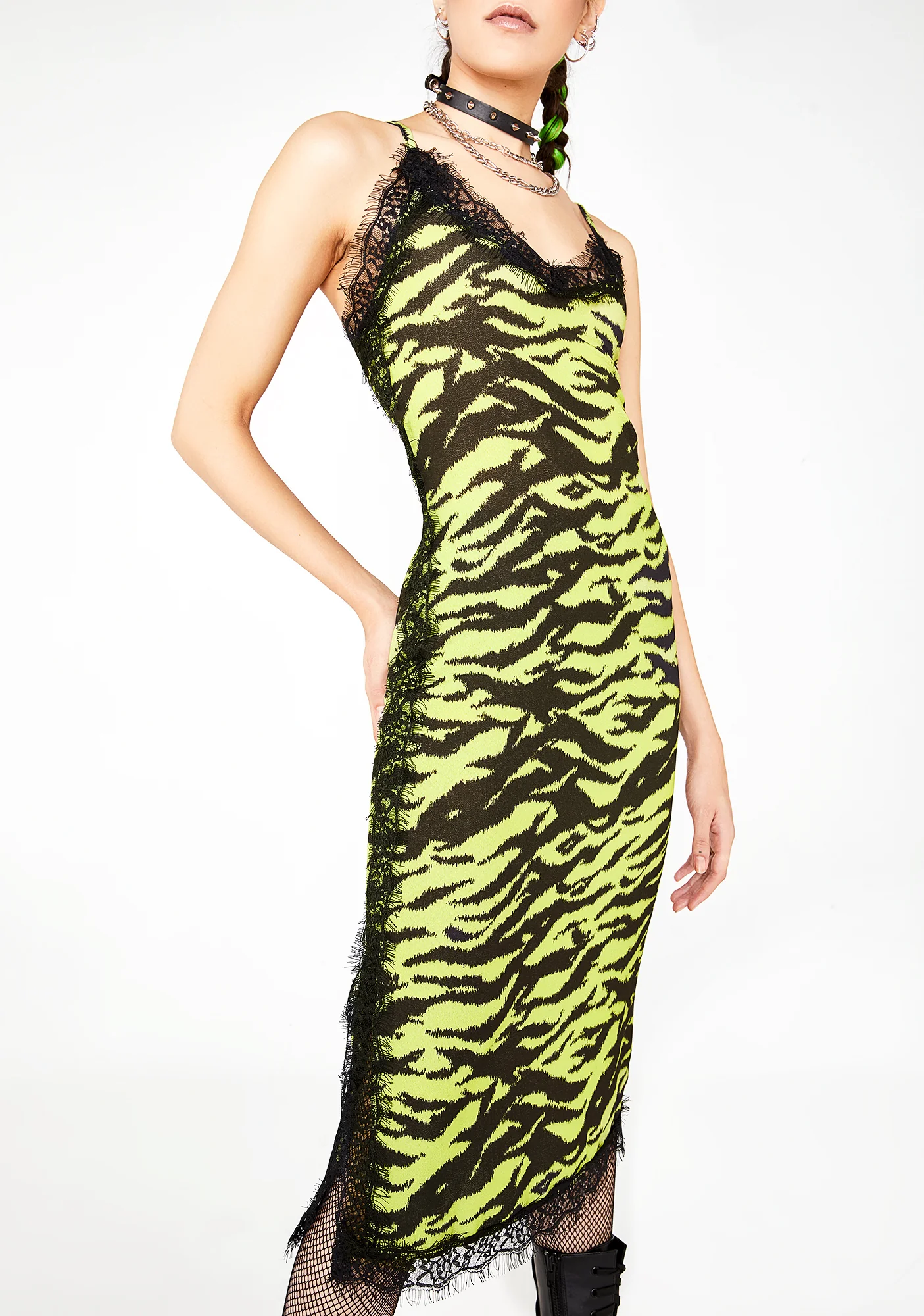Zebra Lace Slip Dress - Image 2