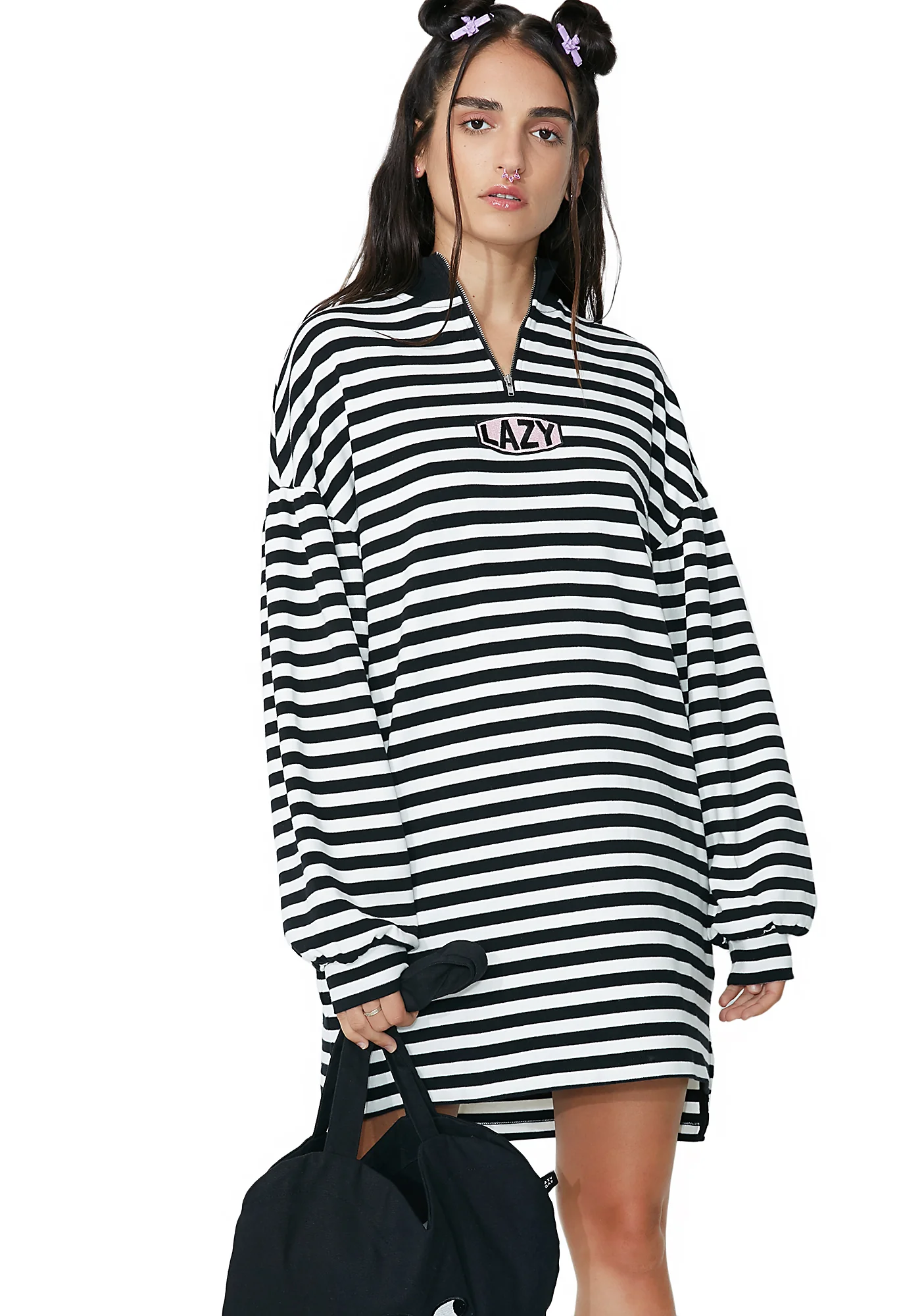 Zip Up Stripey Sweatshirt - Image 2