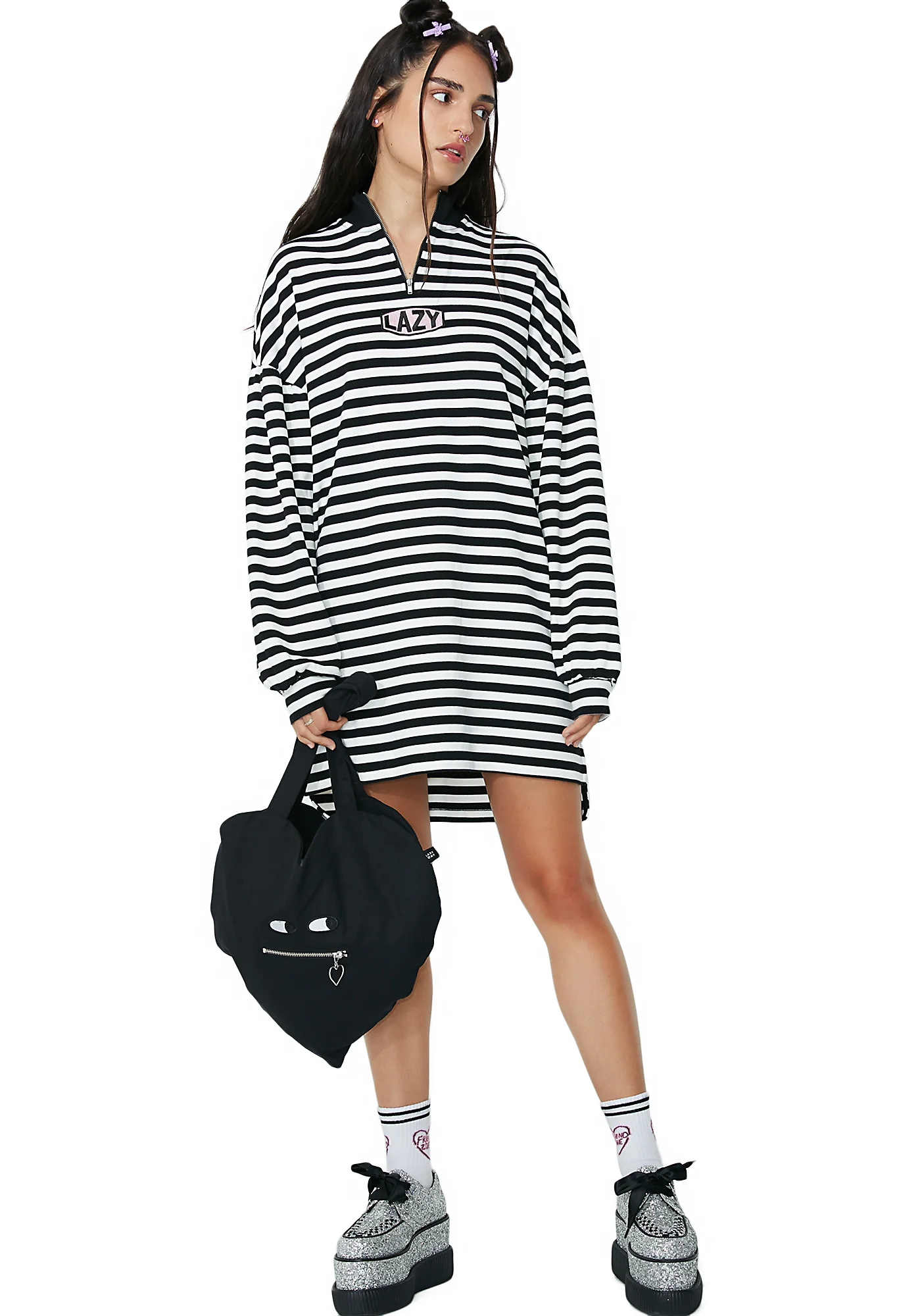 Zip Up Stripey Sweatshirt - Image 5